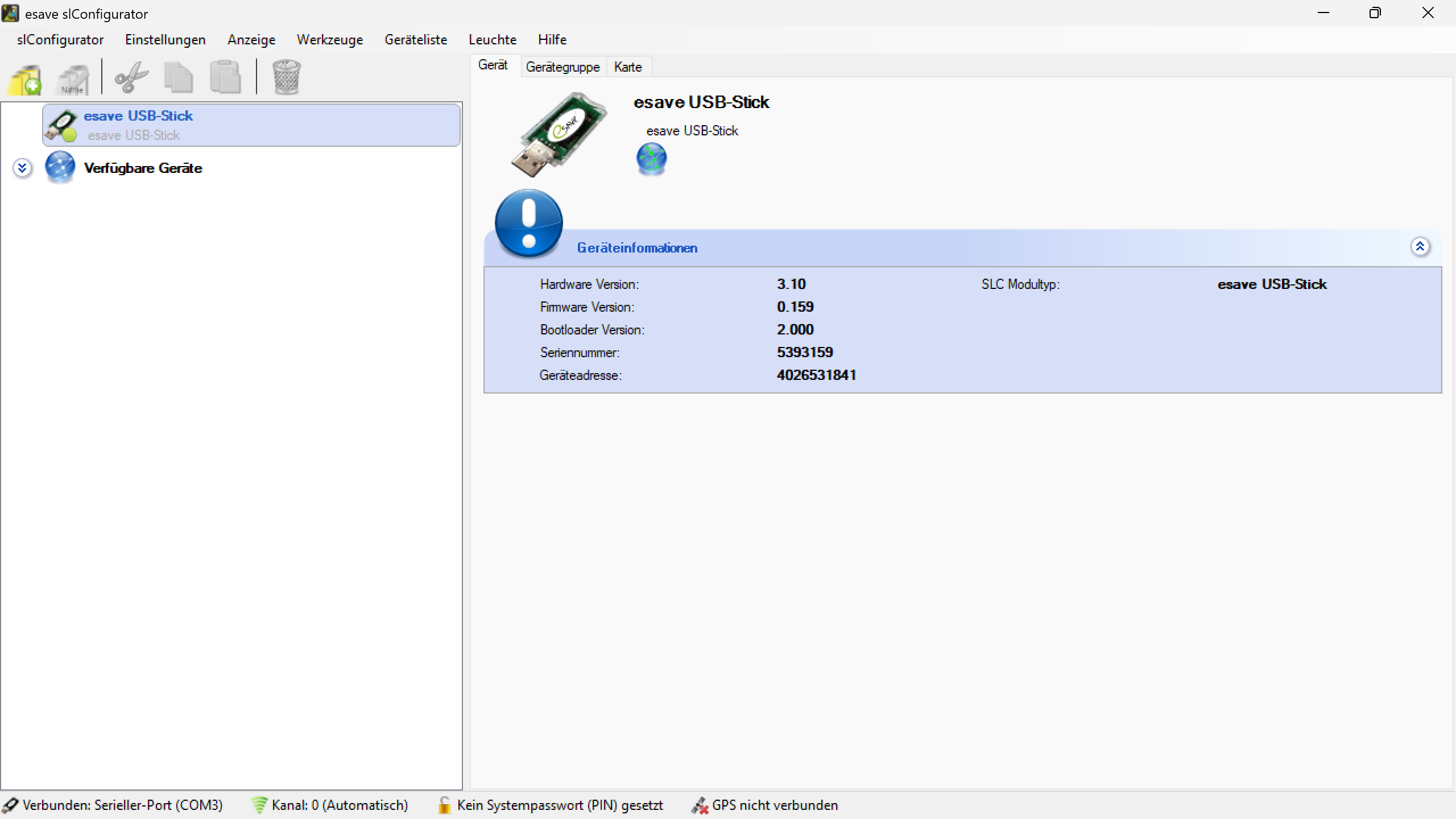 Hauptansicht des SL-Configurators