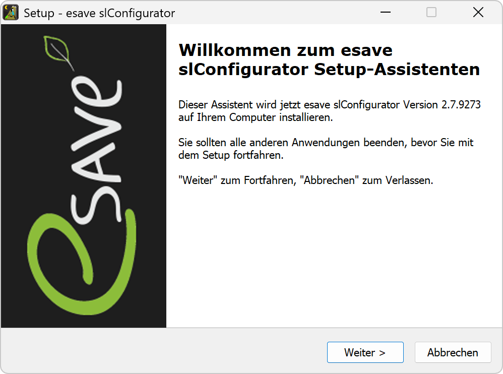 Willkommen bei der Installation der Software