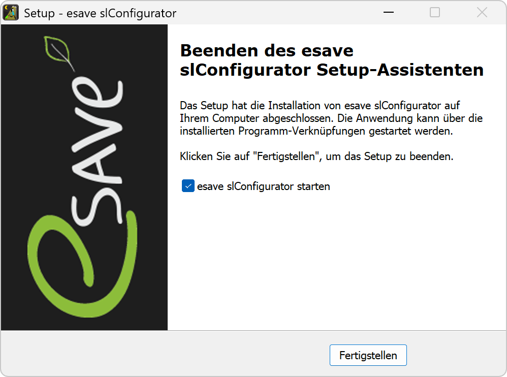 Abschluss der Installation